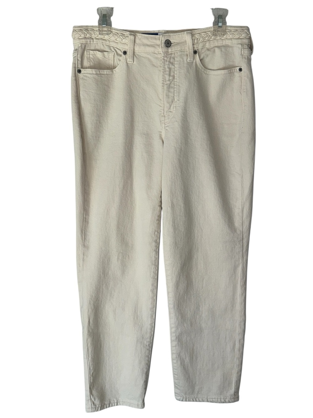 Old Navy Women's White High Rise OG Straight with Rope Braid Jeans (Size 8)